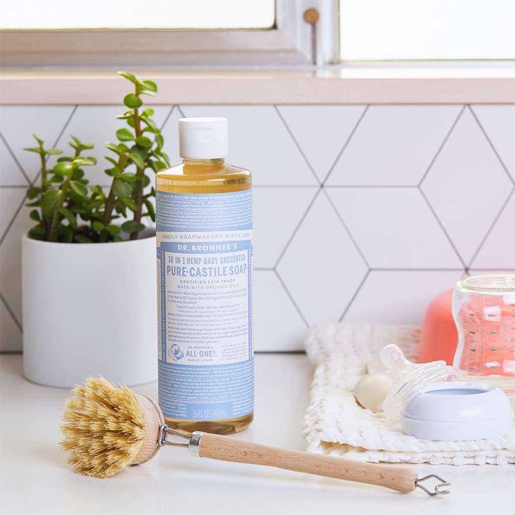 Dr. Bronner's Pure-Castile Soap Liquid (Hemp 18-in-1) Unscented (Baby) 473ml - Cutprice Online