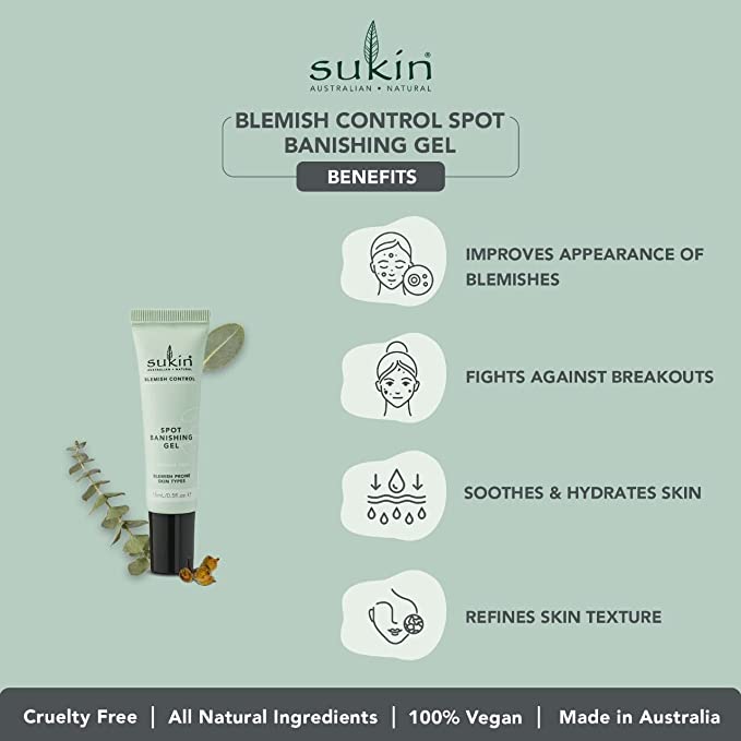 Sukin Blemish Control Spot Banishing Gel 15ml - Cutprice Online