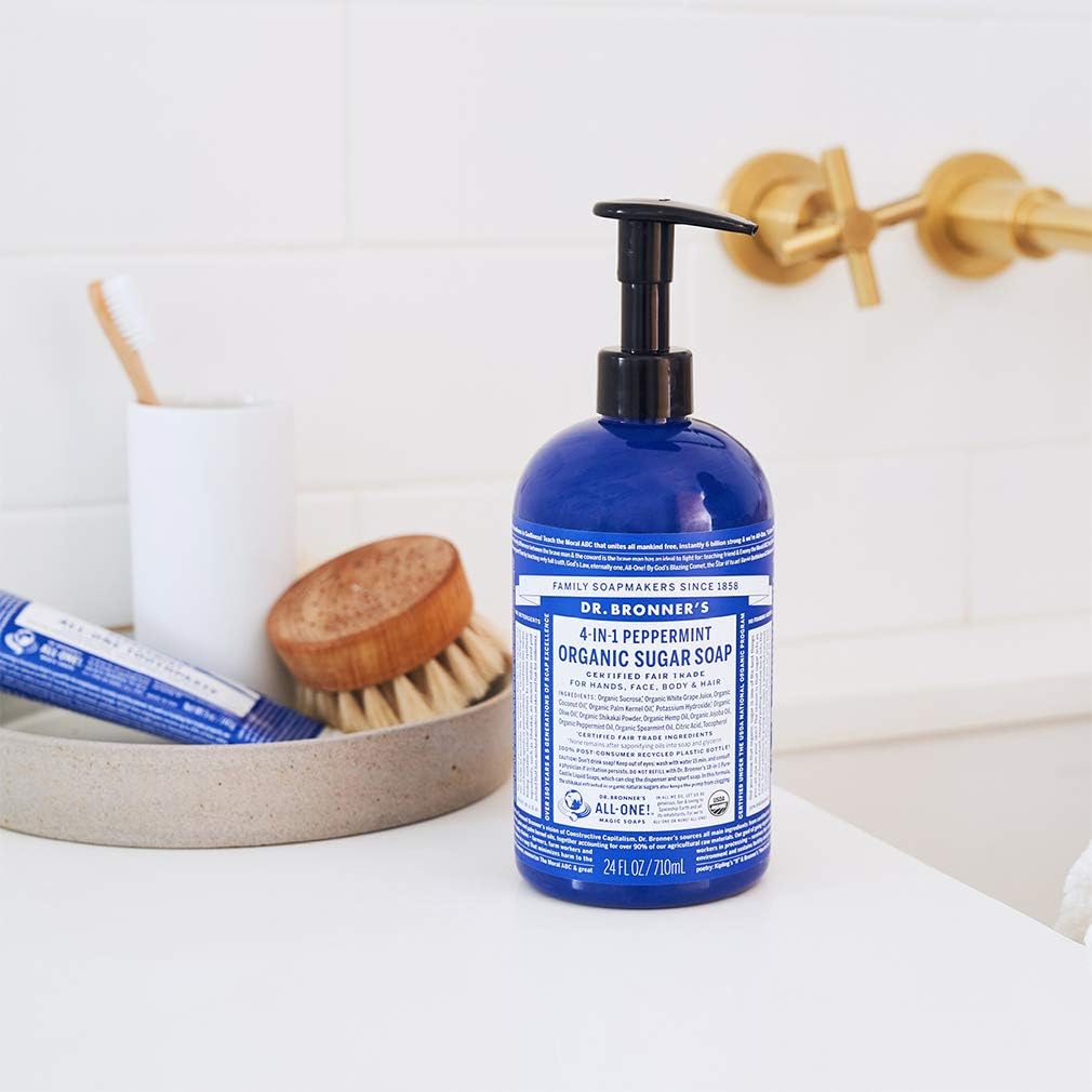 Dr. Bronner's Organic Sugar Soap 4-in-1 Peppermint (pump) 710ml - Cutprice Online