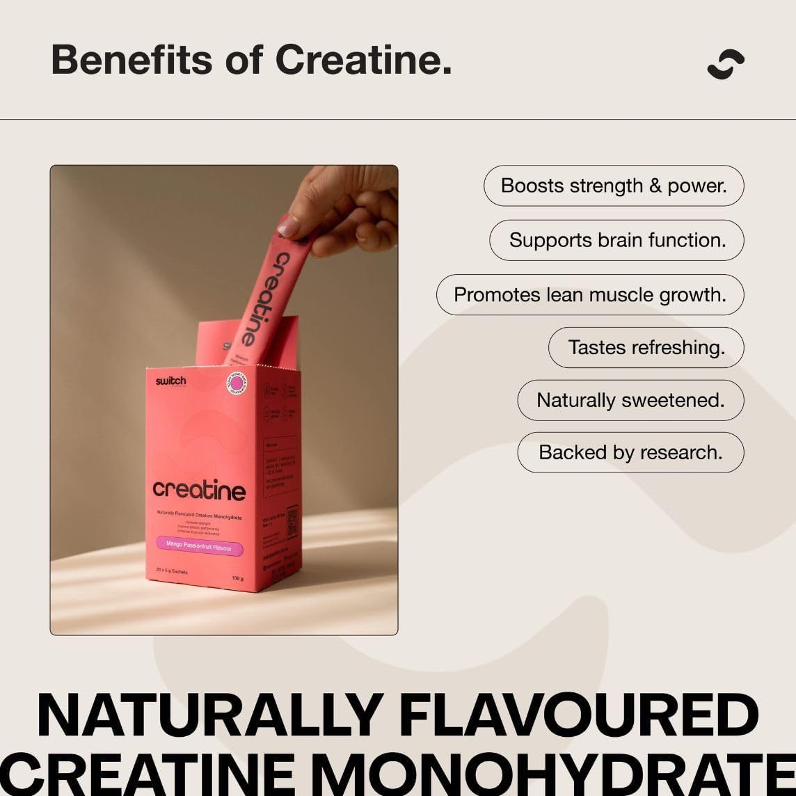 Switch Nutrition Creatine Monohydrate Sachets Assorted Flavours 20x5g