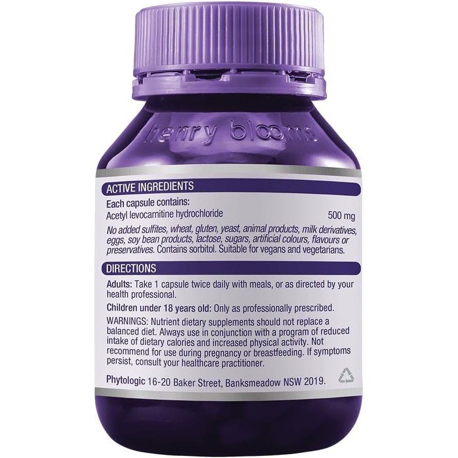 Henry Blooms Acetyl-L -Carnitine 500 60c - Cutprice Online