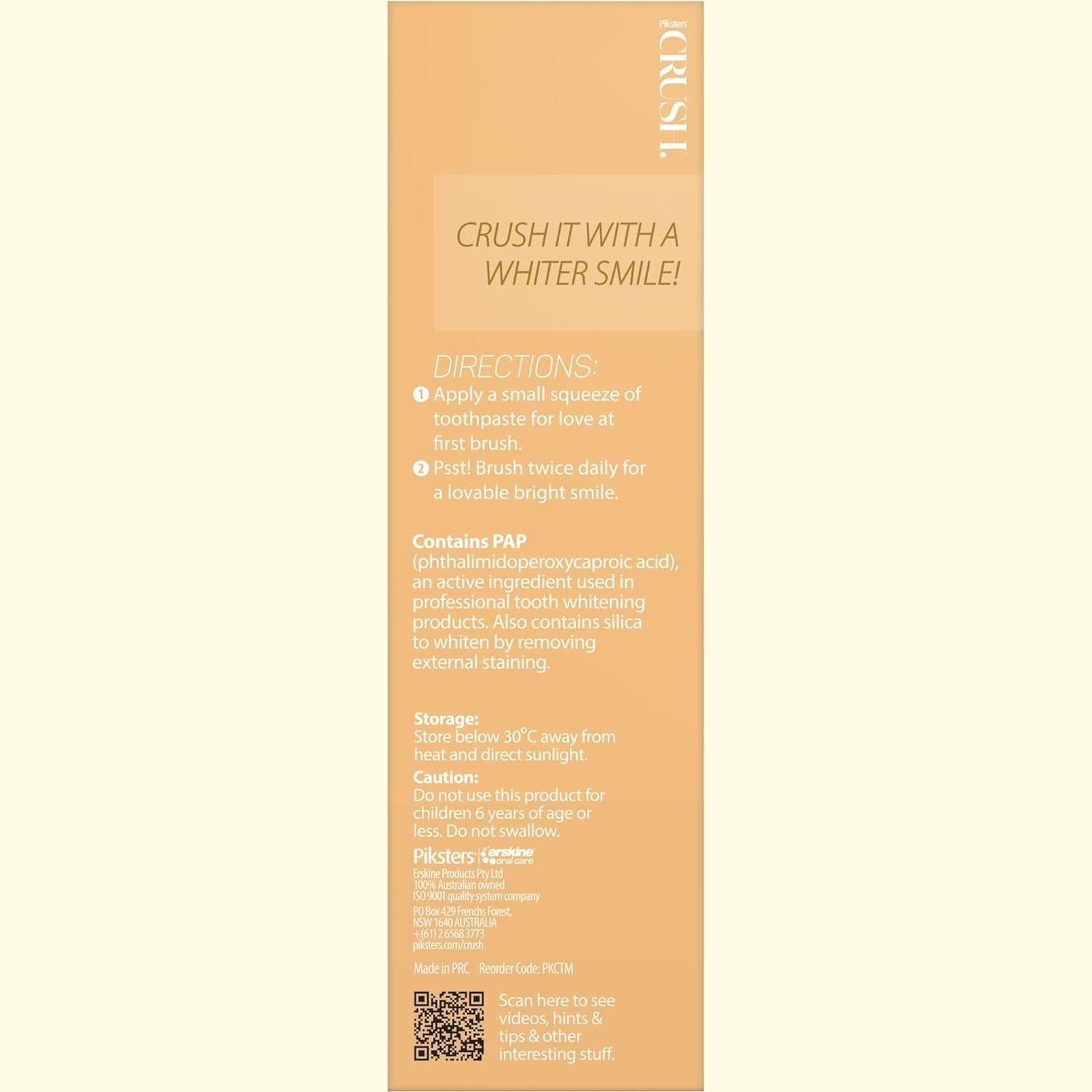 Piksters Crush Whitening Toothpaste Mango 96g