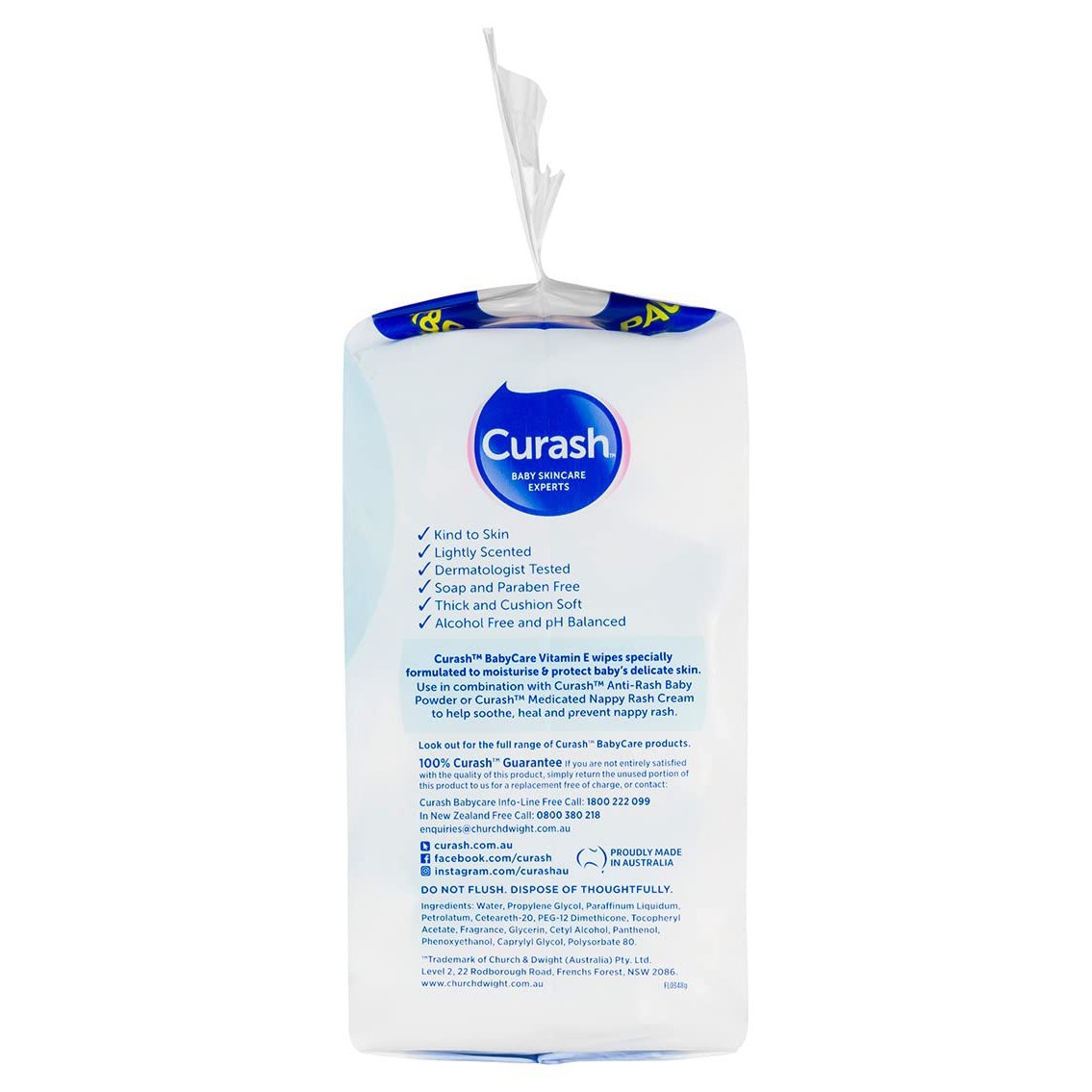 Curash Baby Wipes Original Vitamin E 3 x 80 - Cutprice Online