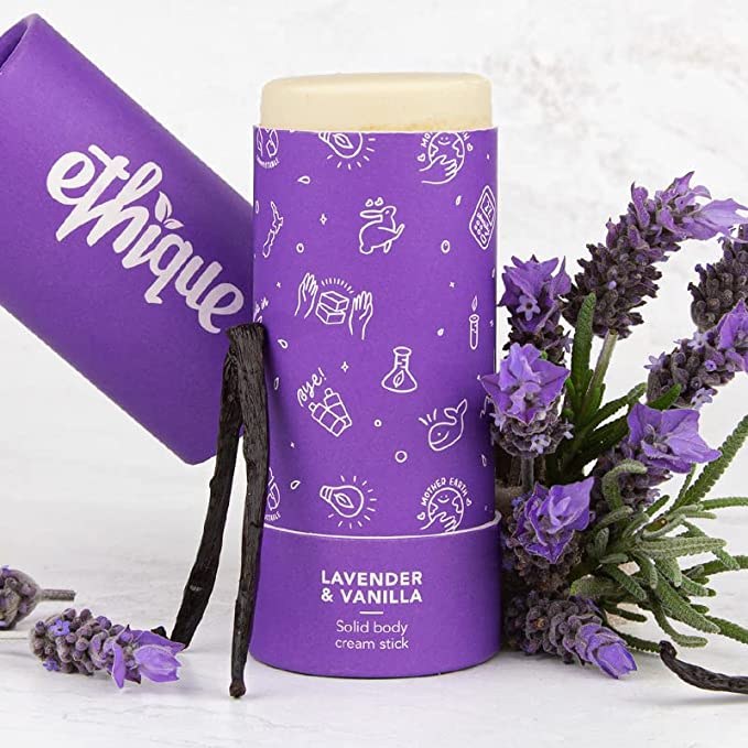ETHIQUE Solid Body Cream Stick Lavender & Vanilla 100g ETHIQUE