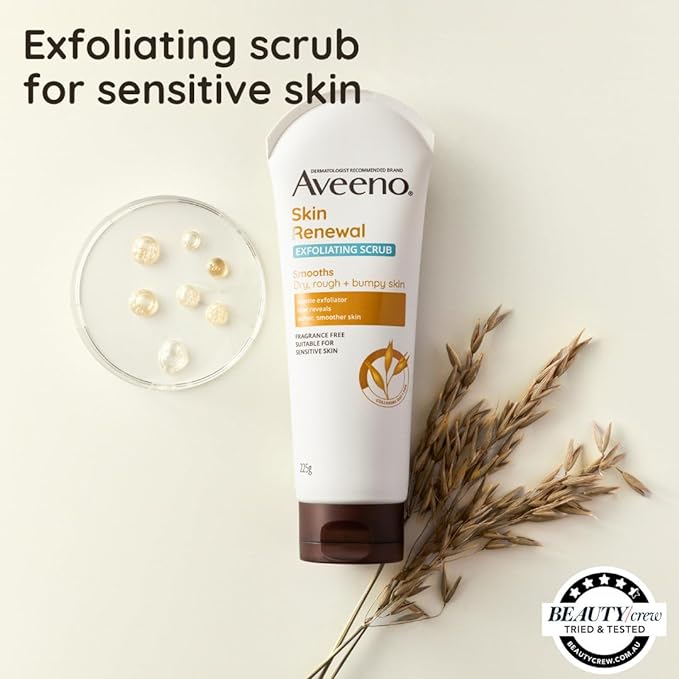 Aveeno Skin Renewal Exfoliating Body Scrub for Dry Skin 225g - Cutprice Online