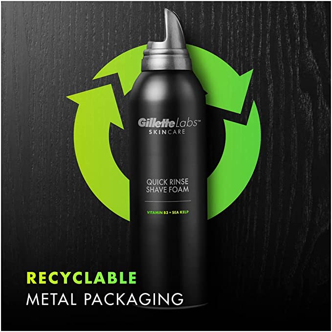 Gillette Quick Rinse Shave Foam With Vitamin B3 & Sea Kelp 240ml - Cutprice Online