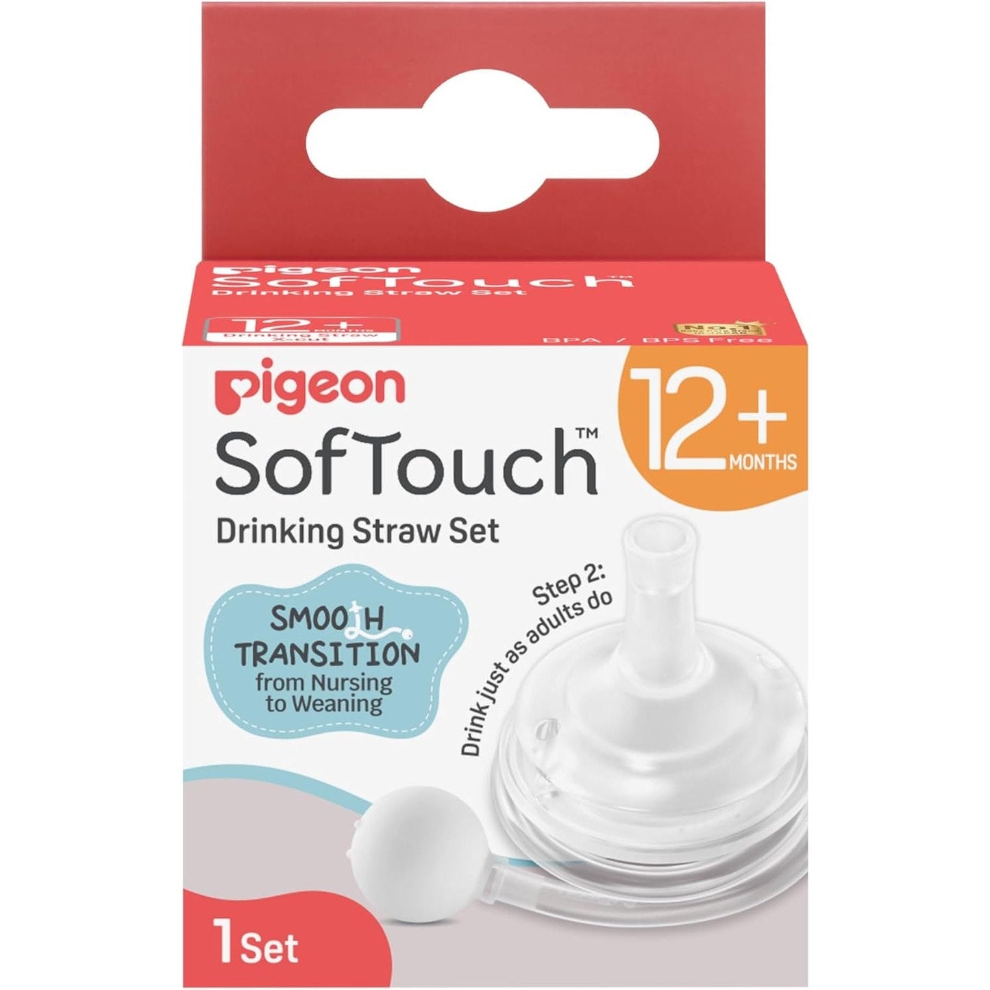 Pigeon SofTouch Drinking Straw Set 1 Set 2+ Months