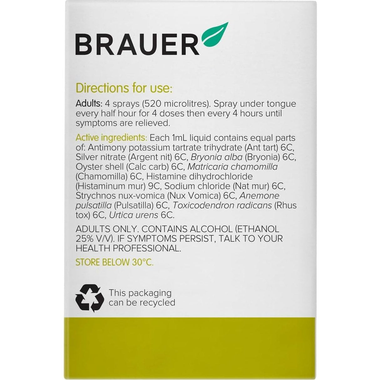 Brauer Allergy Oral Spray 20ml BRAUER