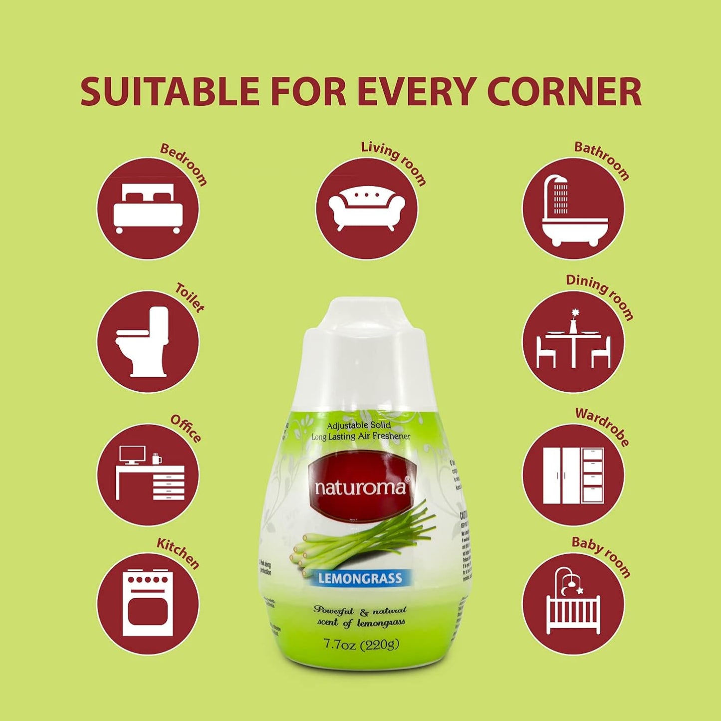 Naturoma Air Freshner Solid Gel Lemongrass 220g - Cutprice Online