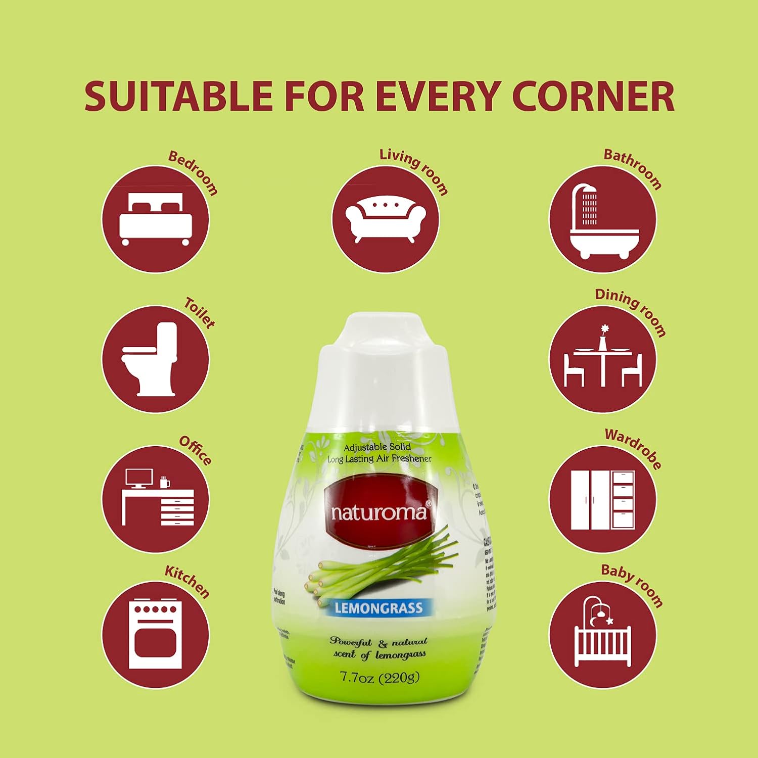 Naturoma Air Freshner Solid Gel Lemongrass 220g - Cutprice Online