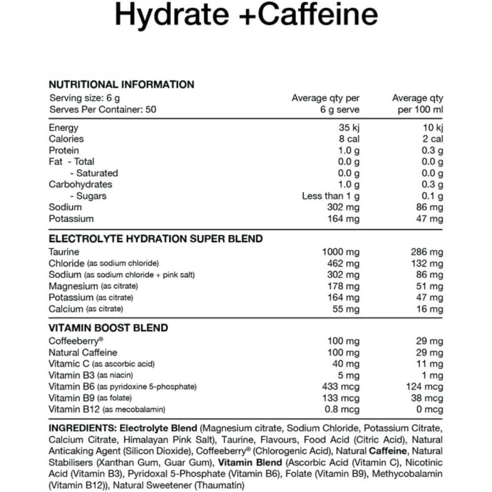 Switch Nutrition Hydrate + Caffeine Mango Passionfruit 300g