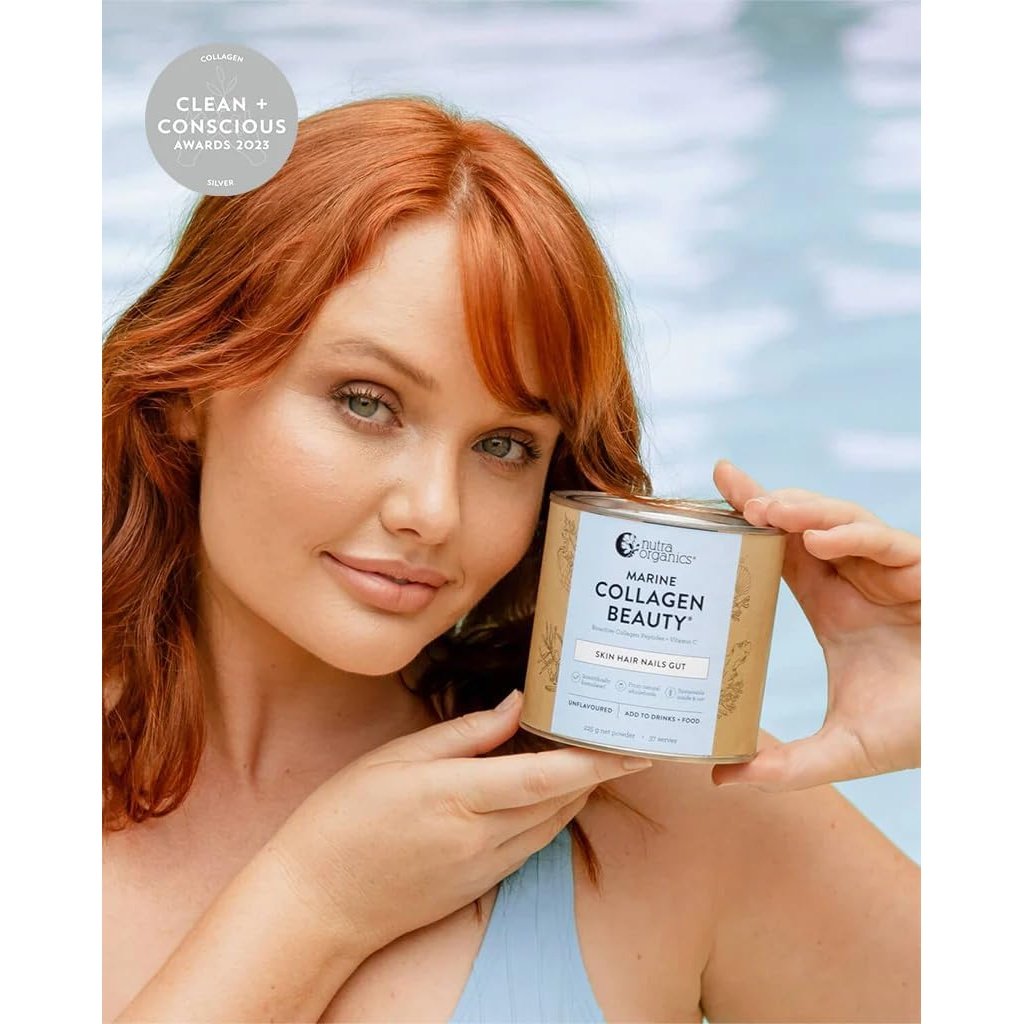 Nutra Organics Marine Collagen Beauty with Bioactive Collagen Peptides + Vitamin C Unflavoured 225g - Cutprice Online