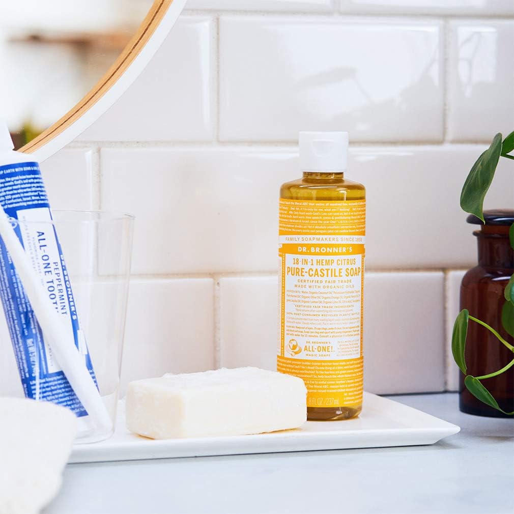 Dr. Bronner's Pure-Castile Soap Liquid (Hemp 18-in-1) Citrus 473ml - Cutprice Online