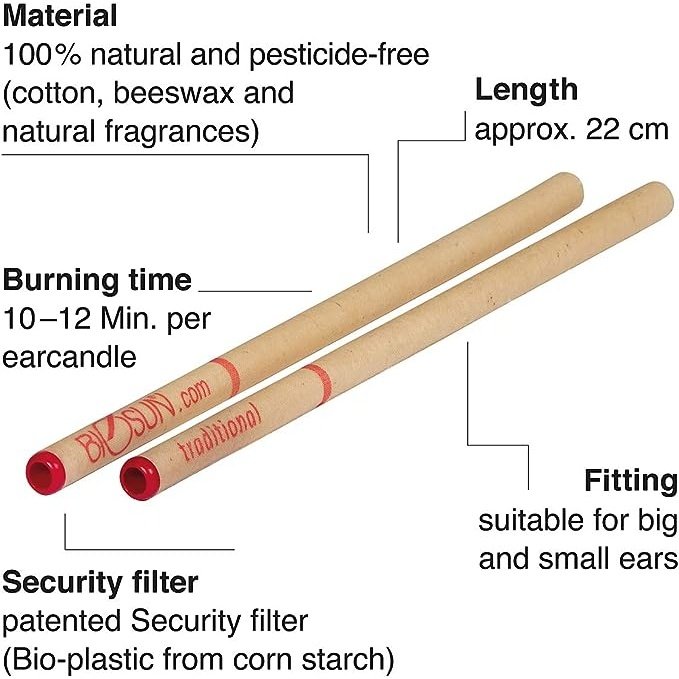 Biosun Ear Candles Traditional Wellbeing Ritual 3 Pairs BIOSUN EARCANDLE