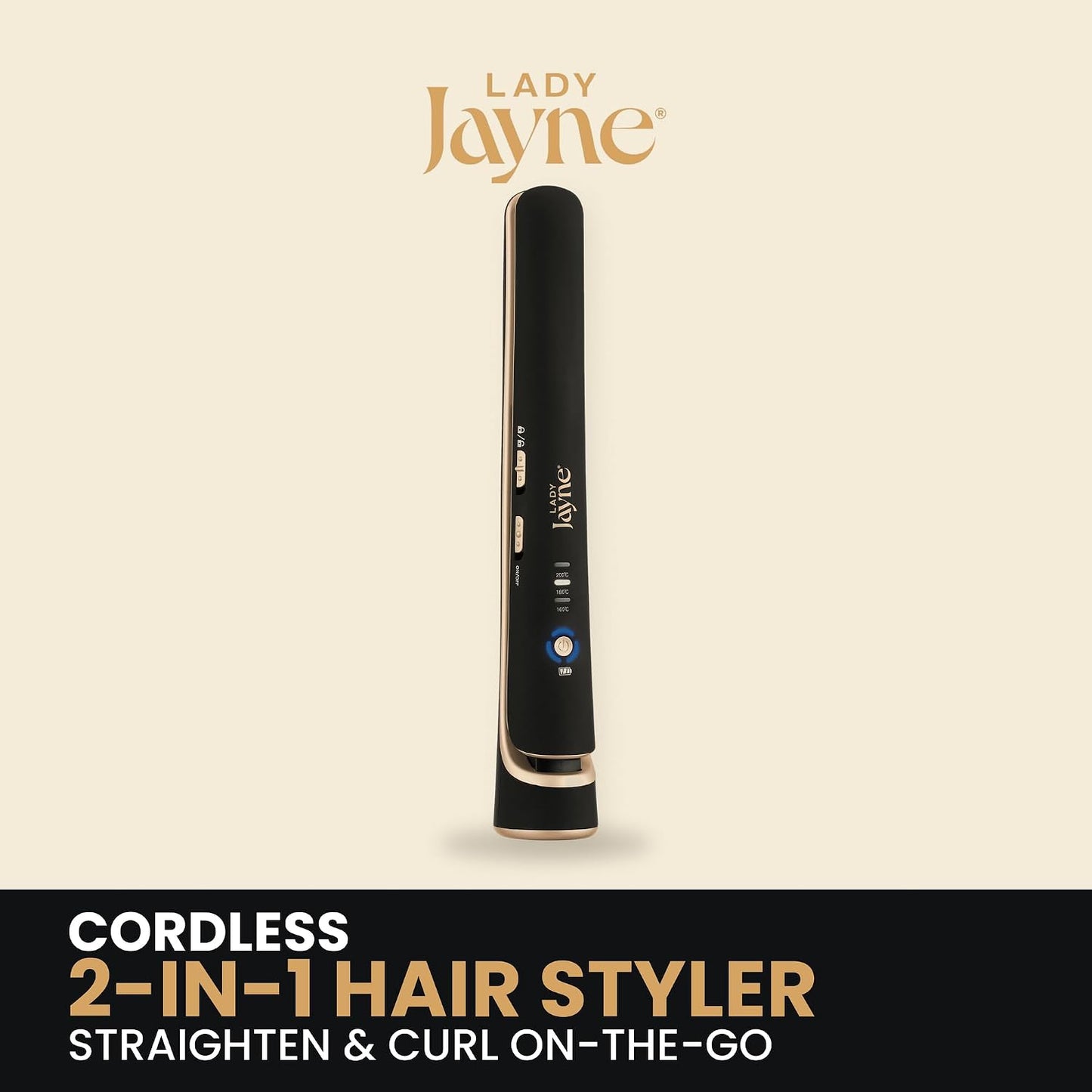 Lady Jayne Salon Pro Rechargeable 2 in 1 Hair Styler