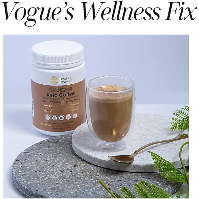 Brain and Brawn Collagen Keto Coffee (With MCT C8 & C10 and Grass-fed Butter) Unsweetened 300g BRAIN AND BRAWN