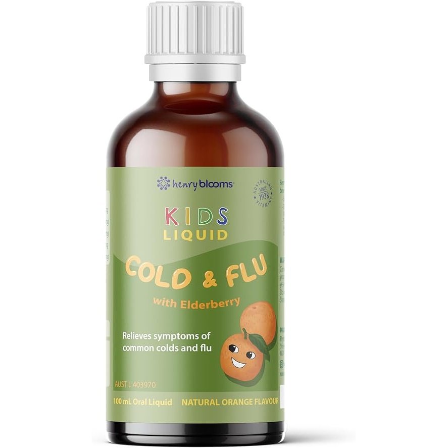 Henry Blooms Kids Liquid Cold & Flu with Elderberry Orange 100ml - Cutprice Online