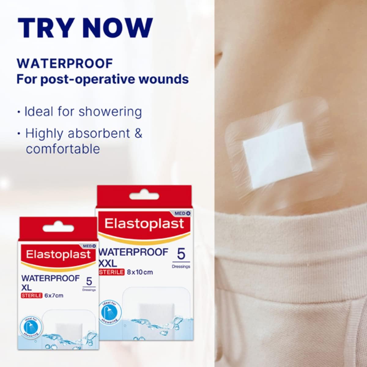 Elastoplast Waterproof XXL 8x10cm 5 Dressings - Cutprice Online