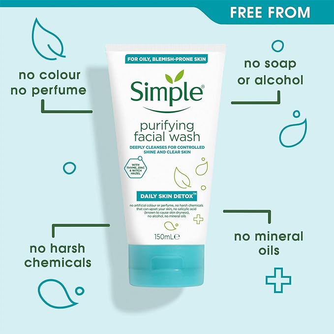 Simple Daily Skin Detox Purifying Facial Wash 150ML - Cutprice Online
