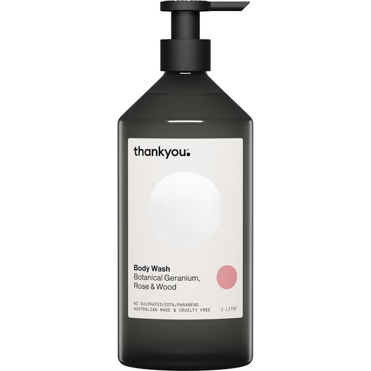 Thankyou Body Wash Botanical Geranium Rose & Wood 1L