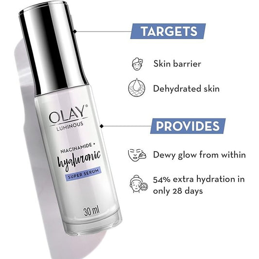 Olay Luminous Niacinamide Plus Hyaluronic Face Super Serum 30ml - Cutprice Online