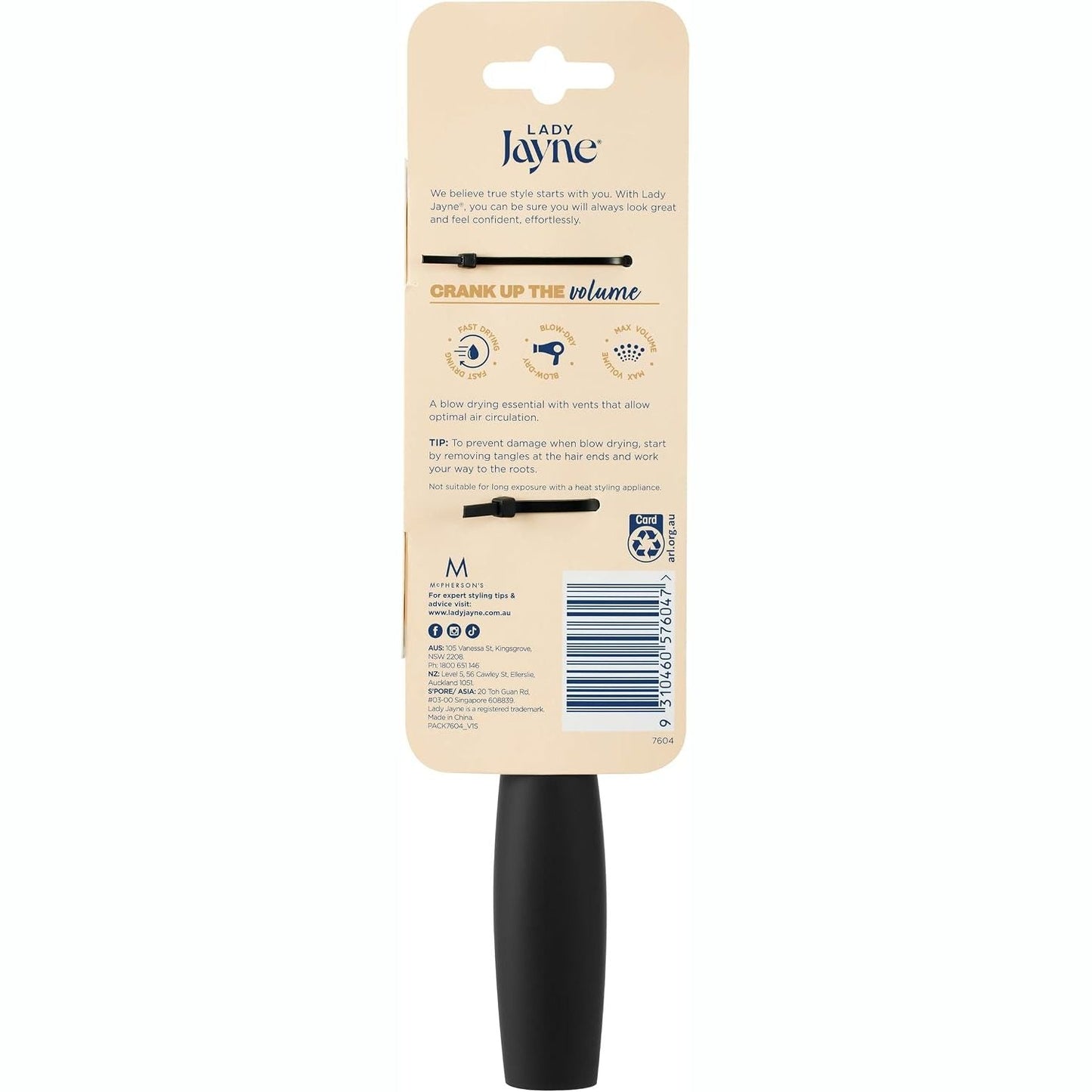 Lady Jayne Brush Vent Plastic
