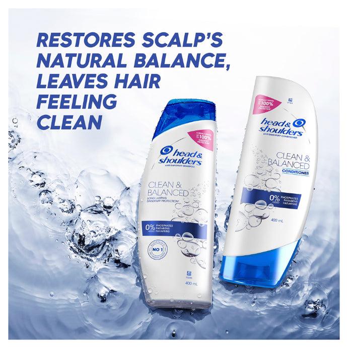 Head & Shoulders Clean & Balanced Anti Dandruff Shampoo for Clean Scalp 400ml