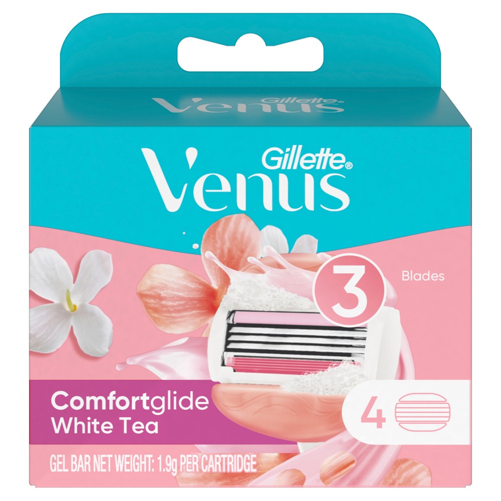 GILLETTE Venus Comfortglide White Tea Blade 4PK - Cutprice Online