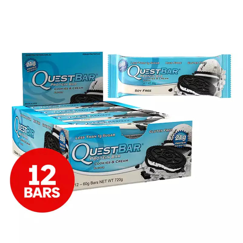 Quest Protein Bar Cookies and Cream 60g 12PK Quest