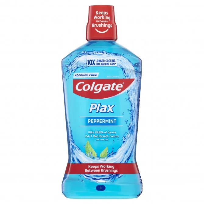 Colgate Plax Alcohol Free Mouthwash Peppermint 1 Litre - Cutprice Online