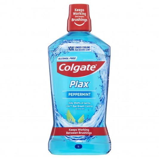 Colgate Plax Alcohol Free Mouthwash Peppermint 1 Litre - Cutprice Online