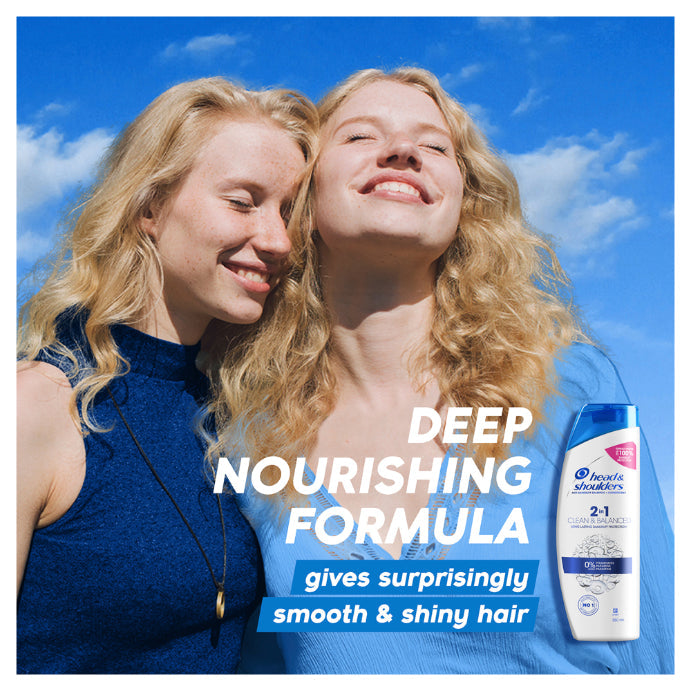 Head & Shoulders Clean & Balanced 2in1 Anti Dandruff Shampoo and Conditioner for Clean Scalp 350ml