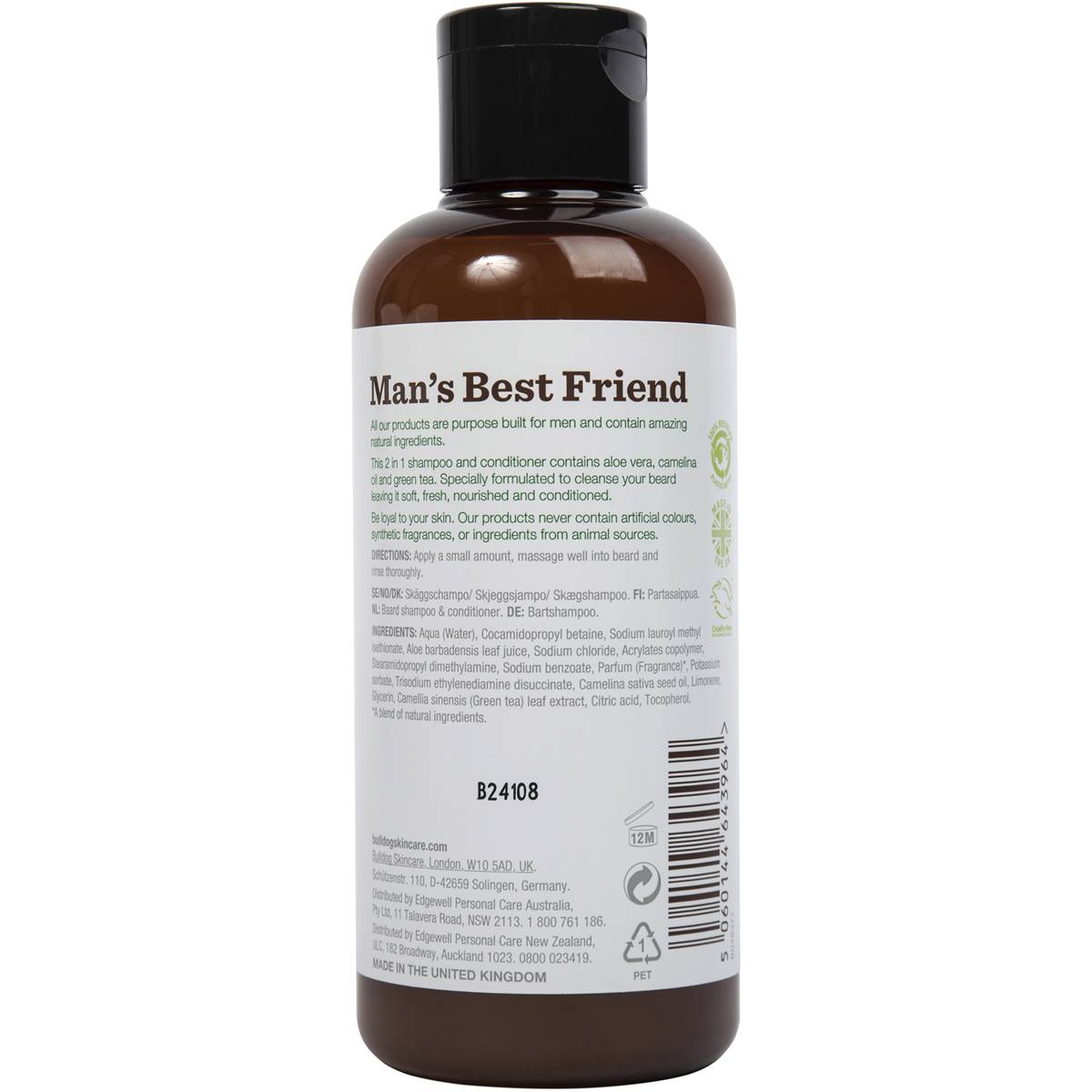Bulldog Skincare for Men Original Beard Shampoo & Conditioner 200ml - Cutprice Online