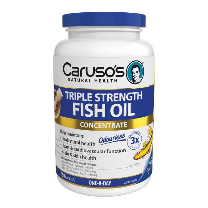 Caruso's Triple Strength Fish Oil Odourless 150 Capsules - Cutprice Online
