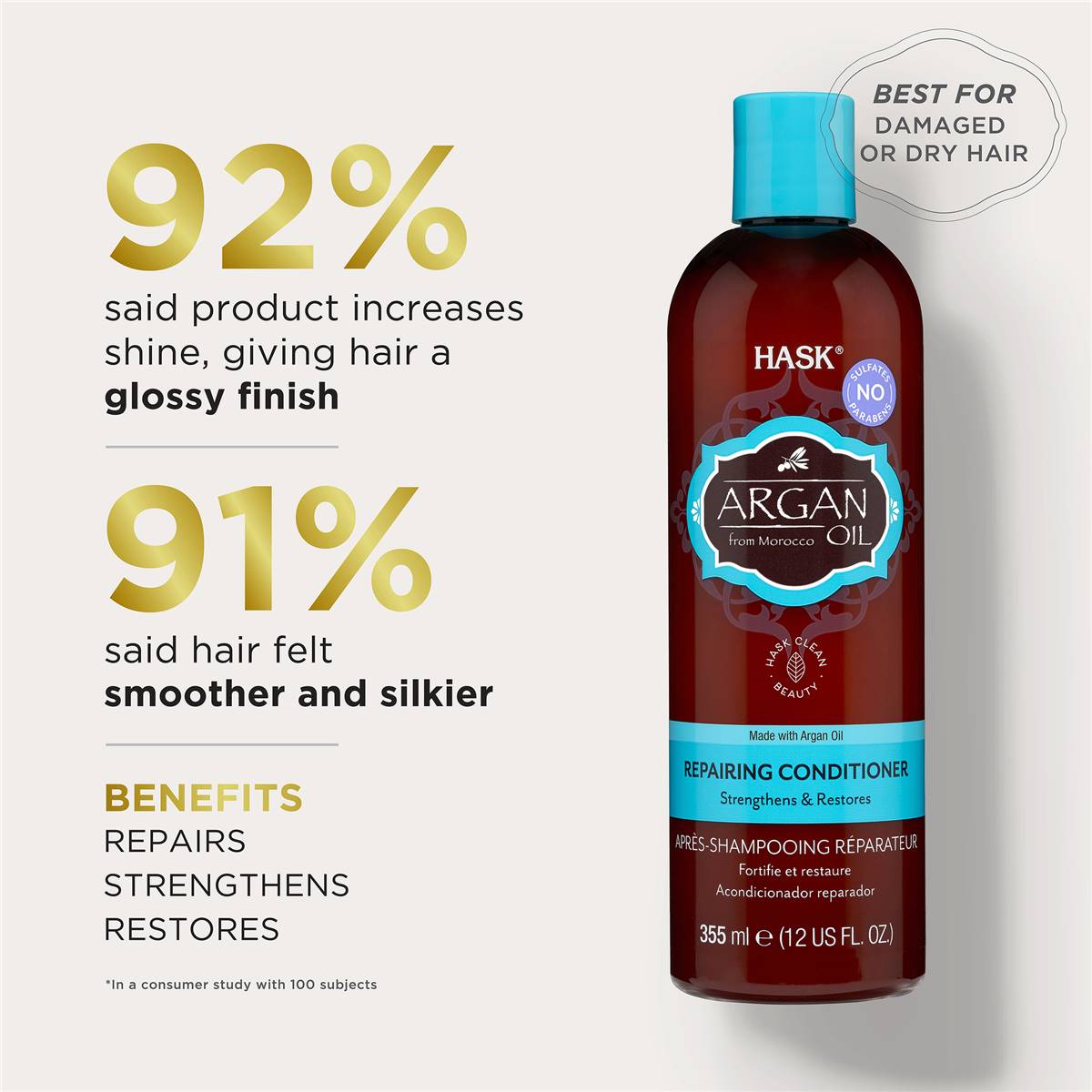 Hask Argan Oil Repairing Conditioner 355ml - Cutprice Online