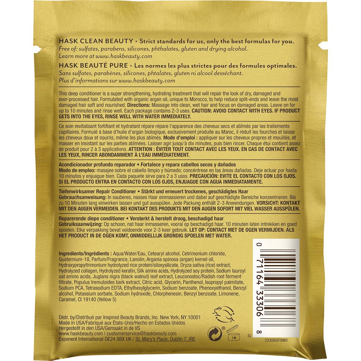 Hask Argan Oil Repairing Deep Conditioner Sachet 50g - Cutprice Online