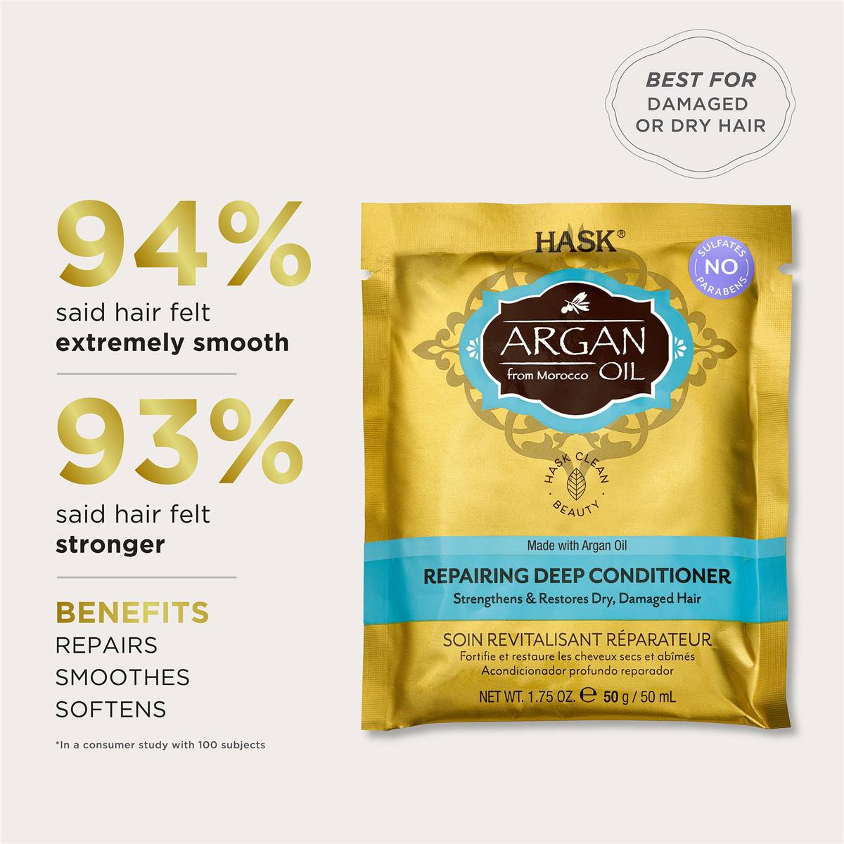 Hask Argan Oil Repairing Deep Conditioner Sachet 50g - Cutprice Online