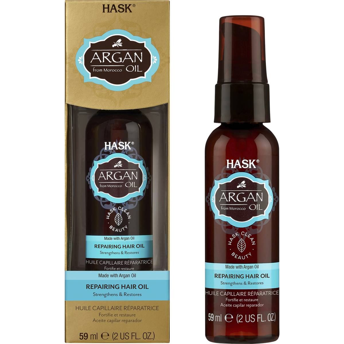 HASK ARGAN REPAIR SHINE OIL 59ML PUMP - Cutprice Online