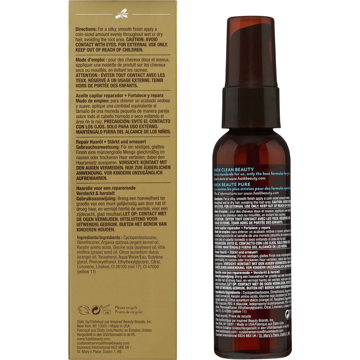 HASK ARGAN REPAIR SHINE OIL 59ML PUMP - Cutprice Online