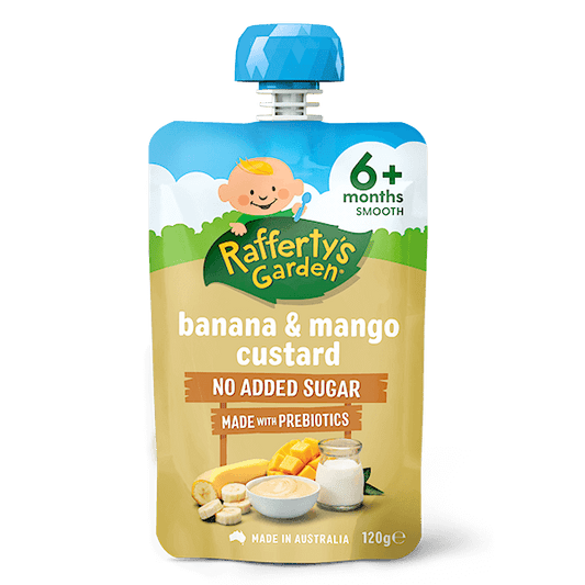 Raffertys Garden Banana & Mango Custard 120g - Cutprice Online