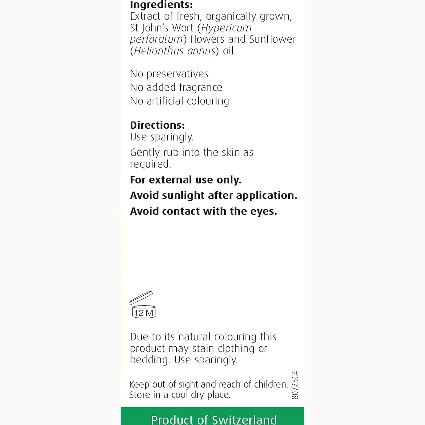 Vogel Organic St. John's Wort Oil 100ml - Cutprice Online