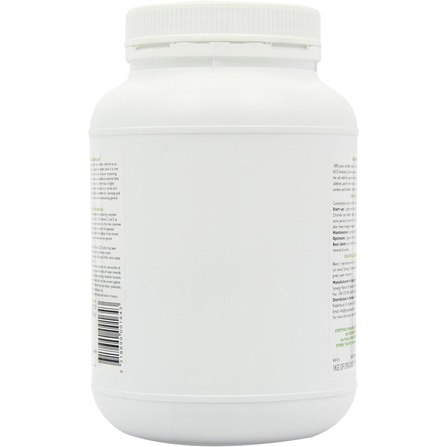 Synergy Natural Organic Chlorella Powder 1kg - Cutprice Online