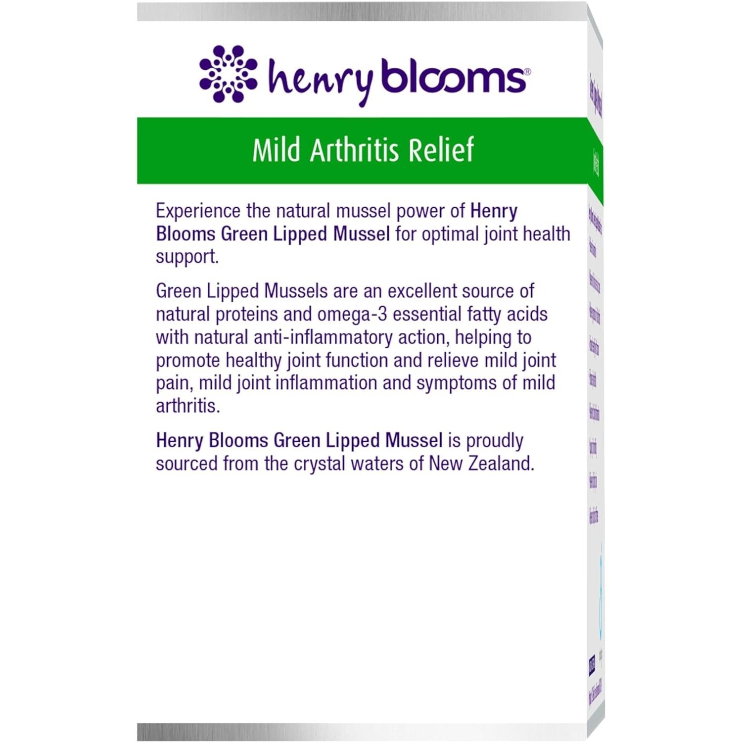Henry Blooms Green Lipped Mussel 60c - Cutprice Online