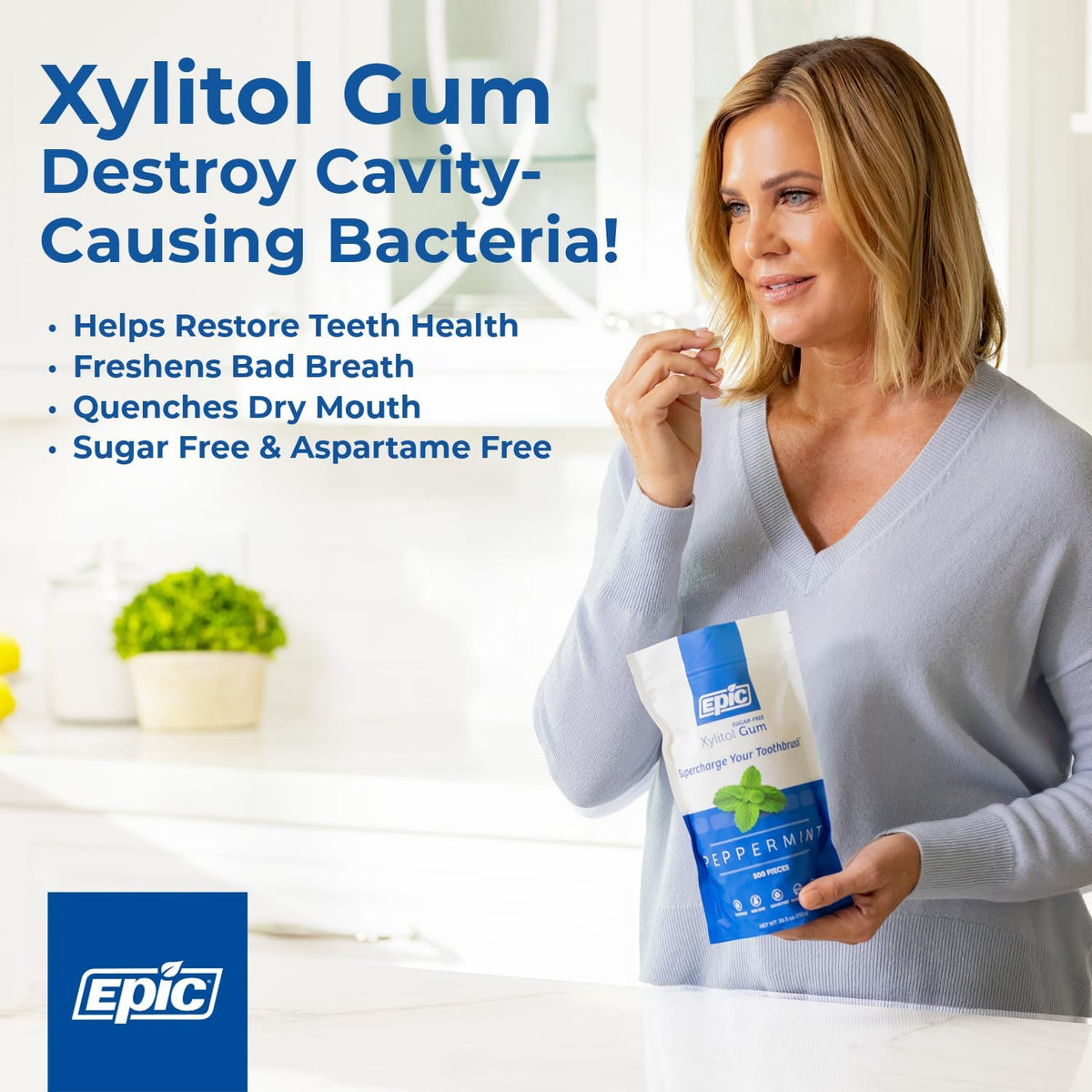 Epic Xylitol Chewing Gum Peppermint 12x12pcs