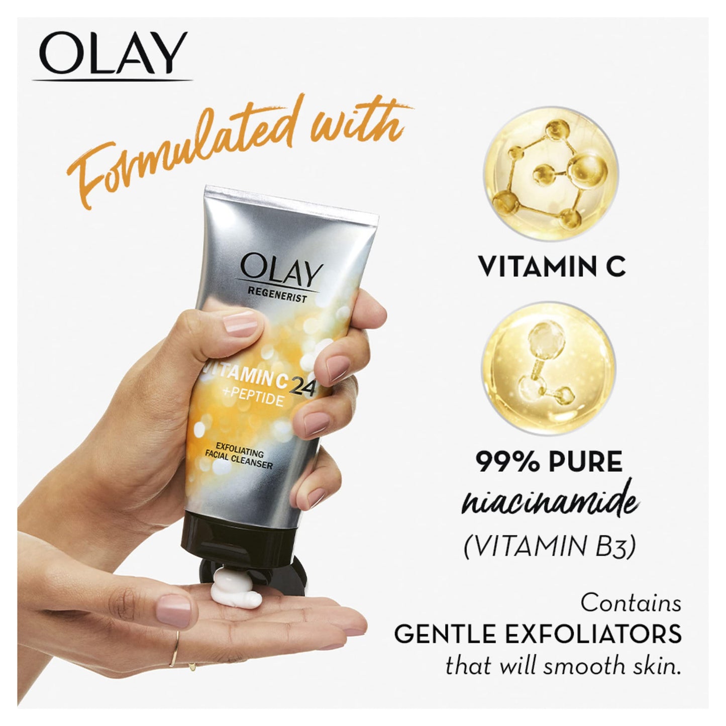 Olay Regenerist Vitamin C + Peptide 24 Brightening Cleanser 150ml - Cutprice Online