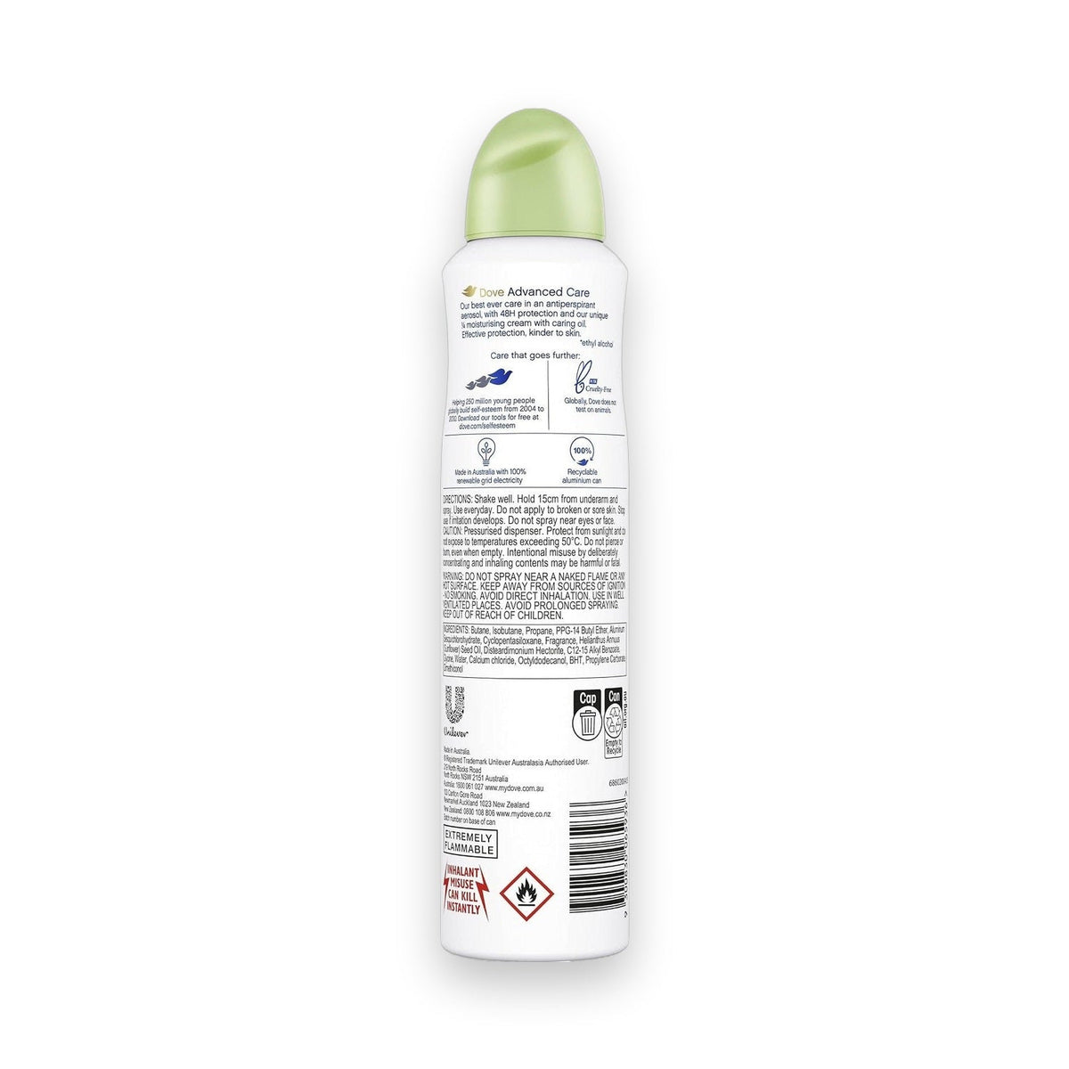 Dove Advanced Care Antiperspirant Aerosol Deodorant Go Fresh Cucumber & Green Tea 220mL
