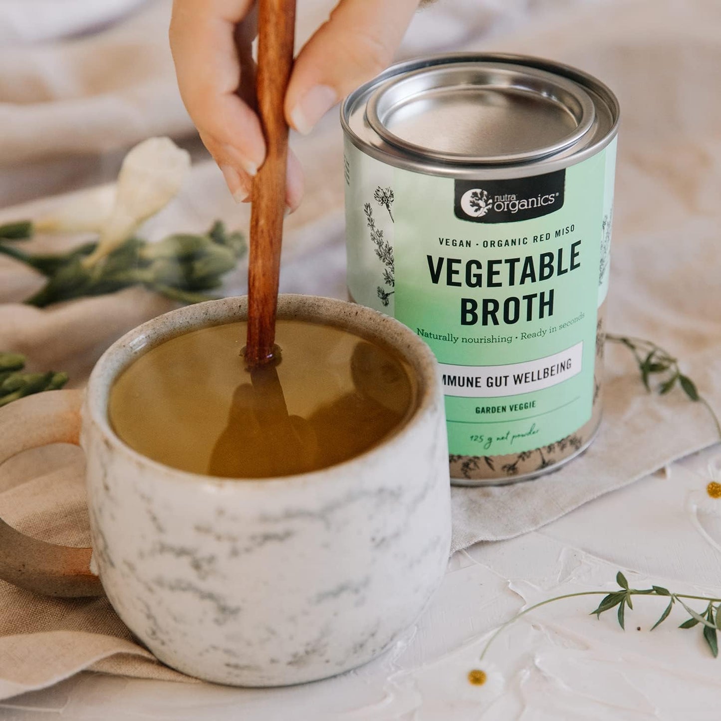 Nutra Organics Broth Vegetable Garden Veggie 125g - Cutprice Online