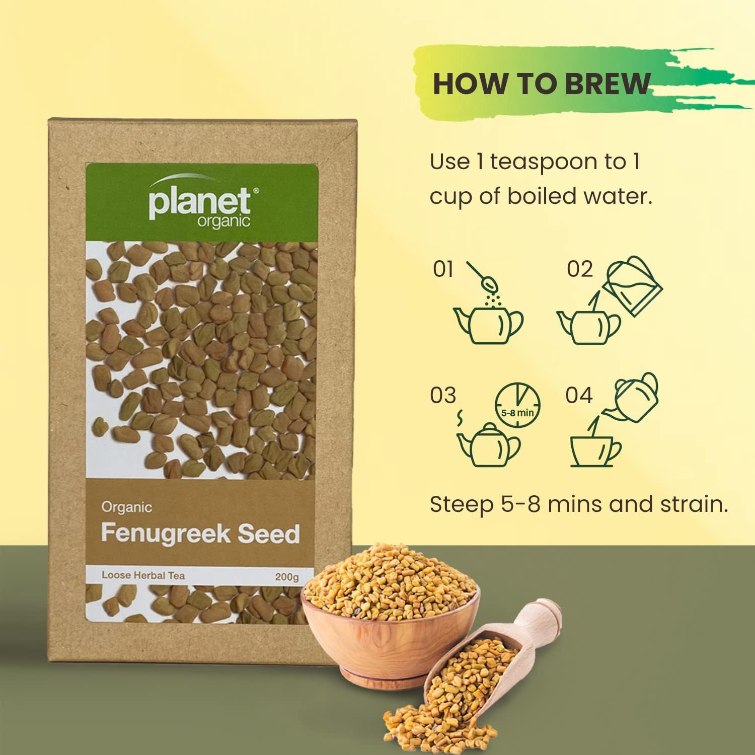 Planet Organic Organic Fenugreek Seed Loose Leaf Tea 200g - Cutprice Online