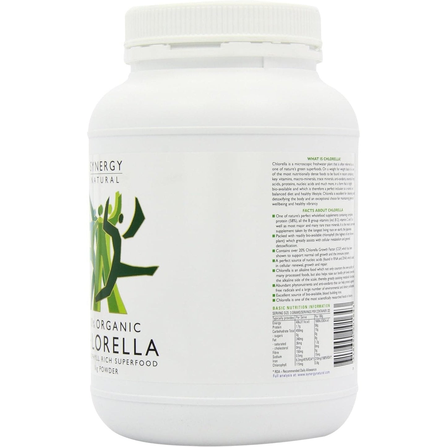 Synergy Natural Organic Chlorella Powder 1kg - Cutprice Online