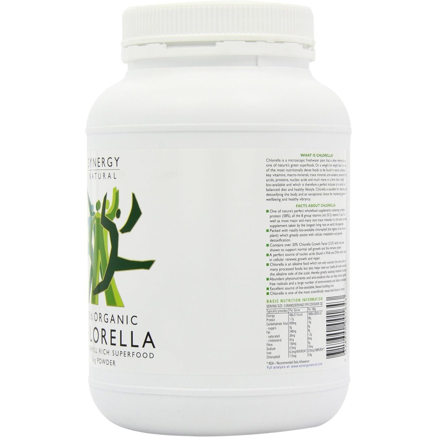 Synergy Natural Organic Chlorella Powder 1kg - Cutprice Online